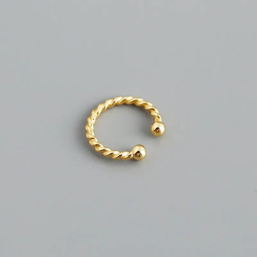 Earrings CreatiVal | Twist Gold - Ear Cuff