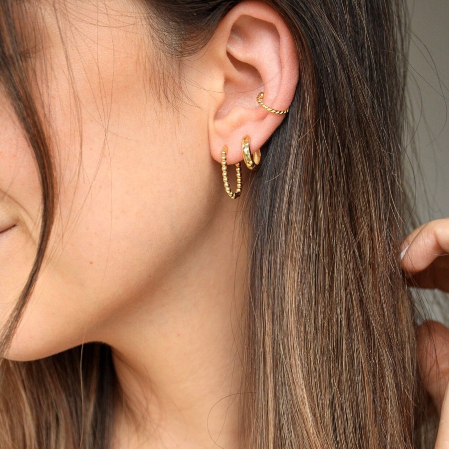 Earrings CreatiVal | Twist Gold - Ear Cuff