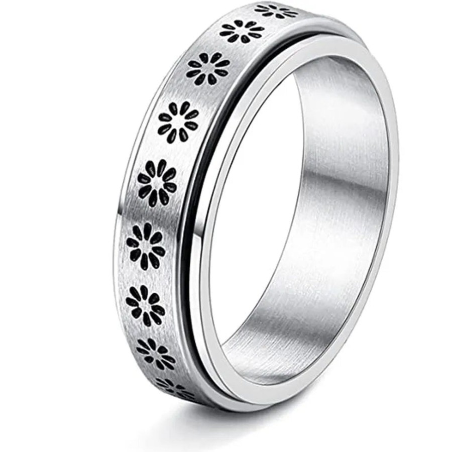 Meditation Rings CreatiVal | Flora - Silver Meditation Ring