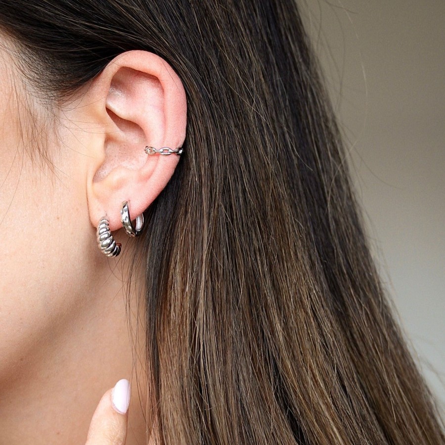 Earrings CreatiVal | Tressi Silver - Ear Cuff