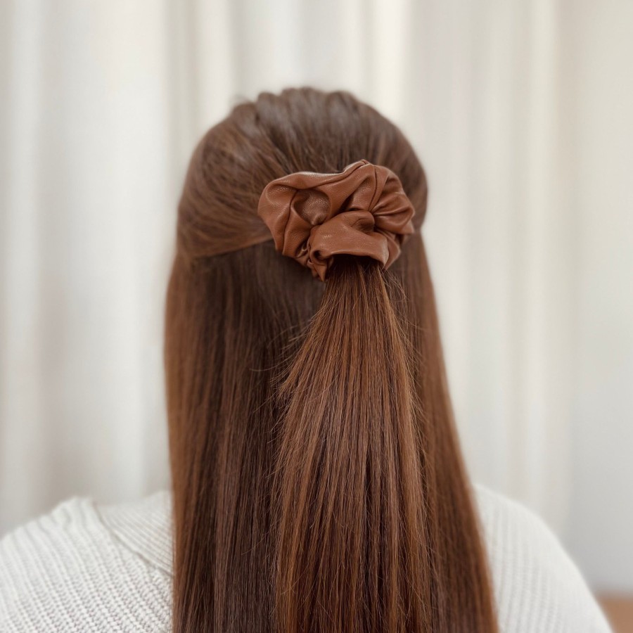 Hair Accessories CreatiVal | Chocolate Vegan Leather Cabbage