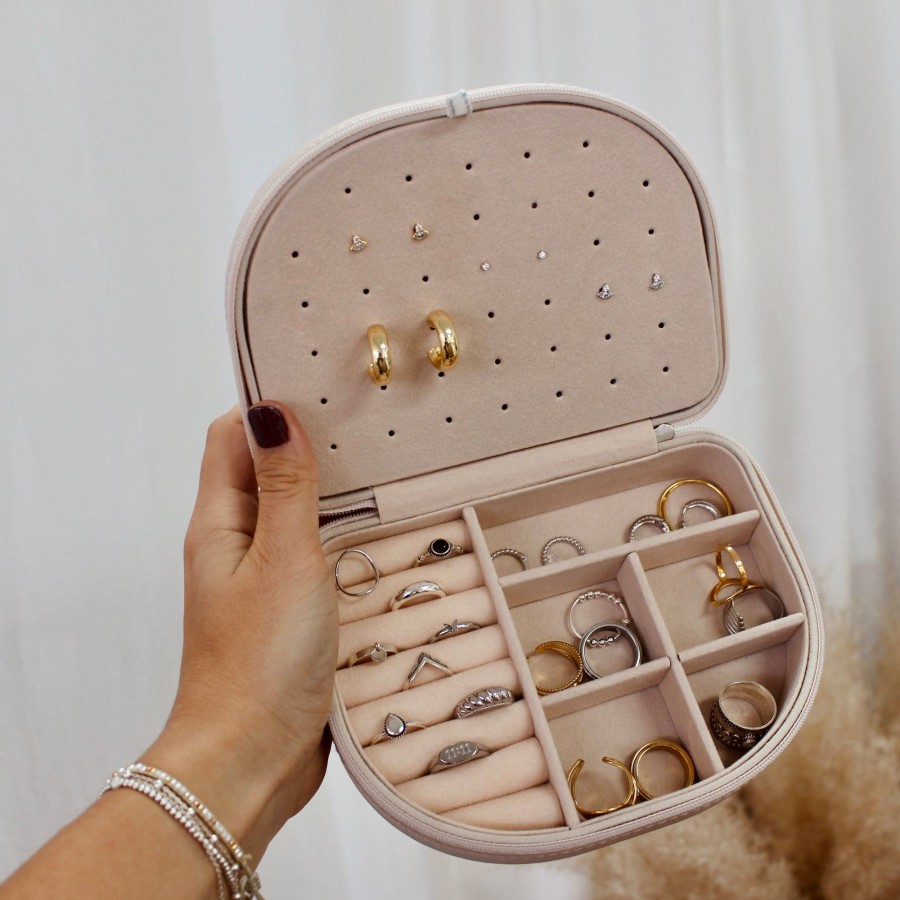 Accessories & Gift Boxes CreatiVal | Half-Moon Jewelry Box - Pink