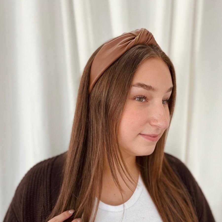 Hair Accessories CreatiVal | Vegan Leather Headband - Toffee