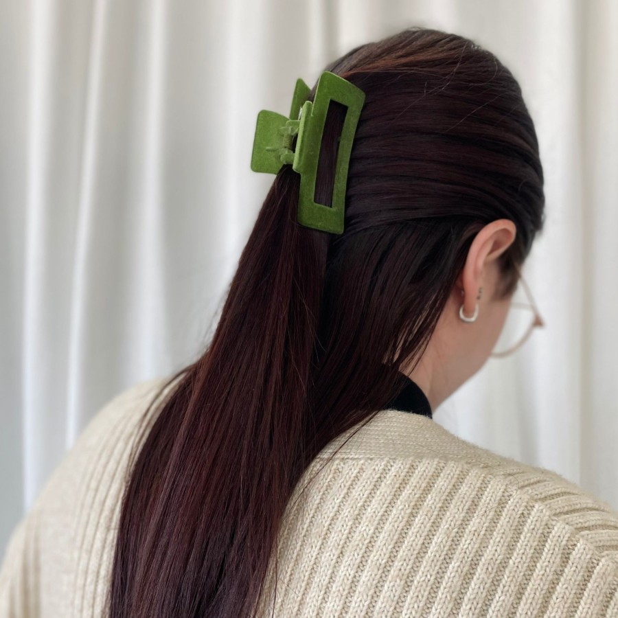 Hair Accessories CreatiVal | Green Velvet Clip