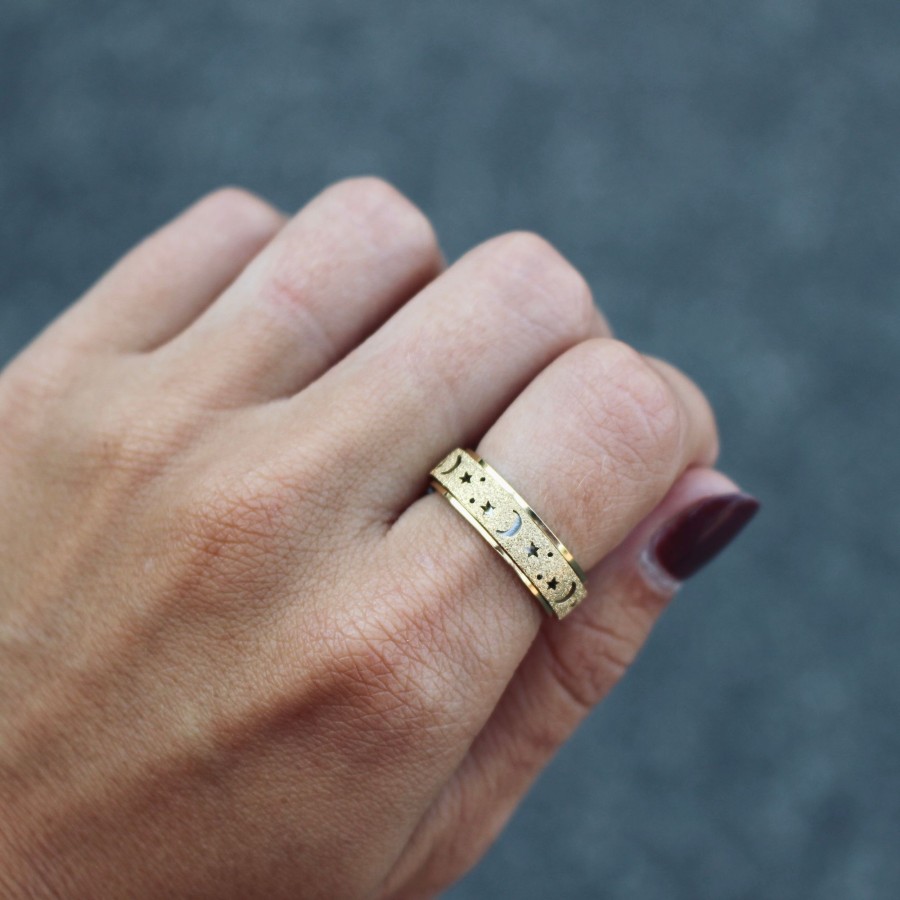 Meditation Rings CreatiVal | Cosmik-Gold Meditation Ring