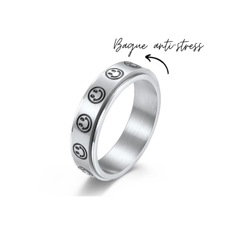 It Is Cute CreatiVal | Mimi Smiley - Silver Meditation Ring