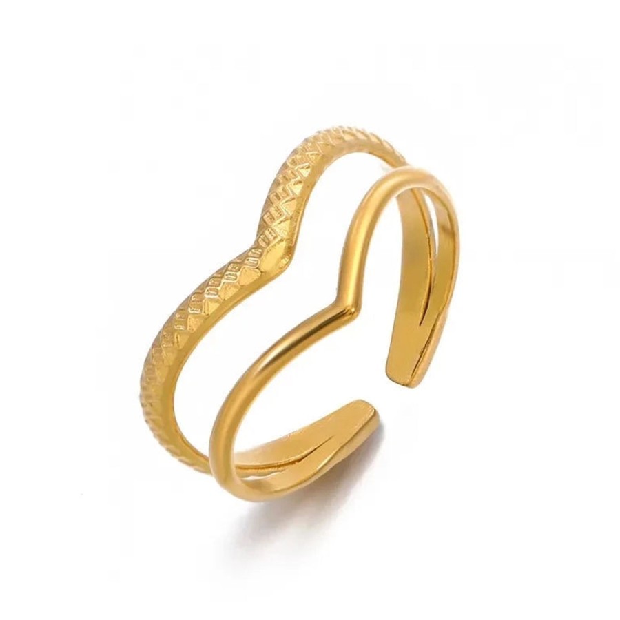 Rings CreatiVal | Vaya - Gold Adjustable Ring